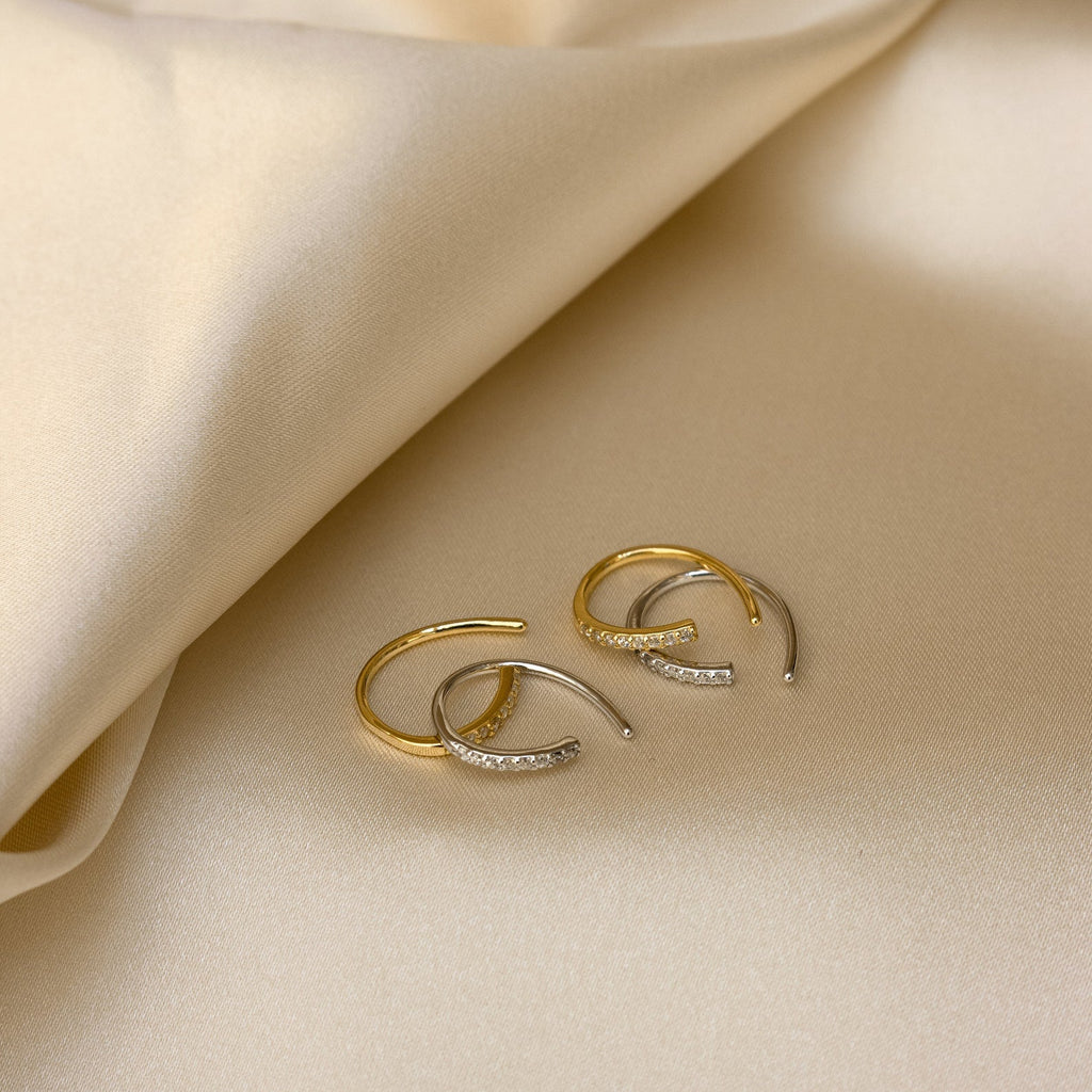 Pave Wire Diamond Hoops