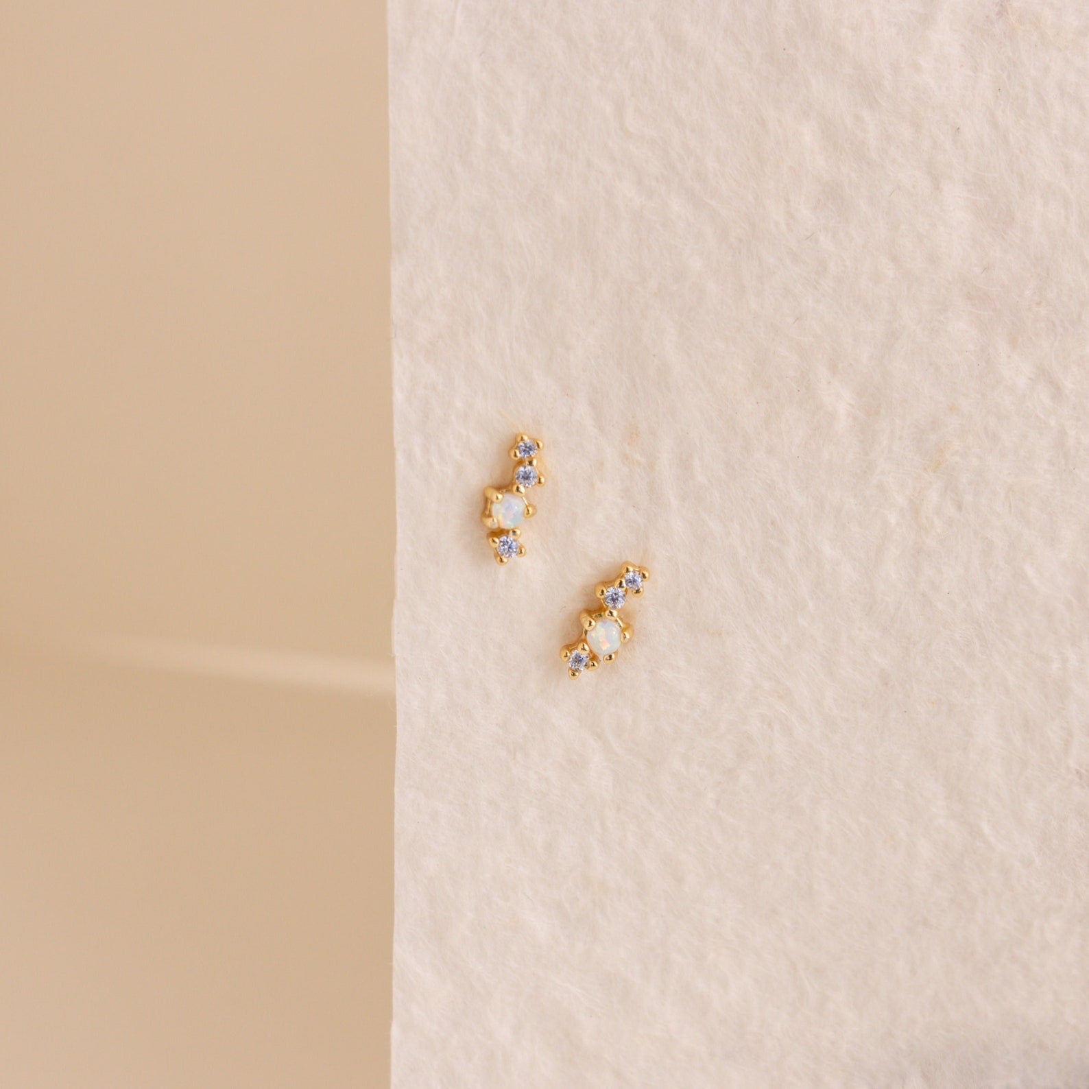 Nile Opal and Diamond Studs