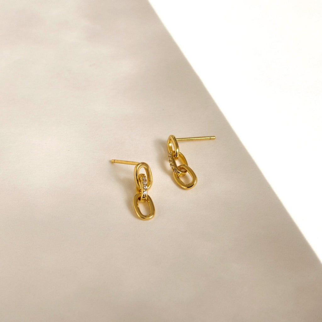 Amia Pave Link Earrings