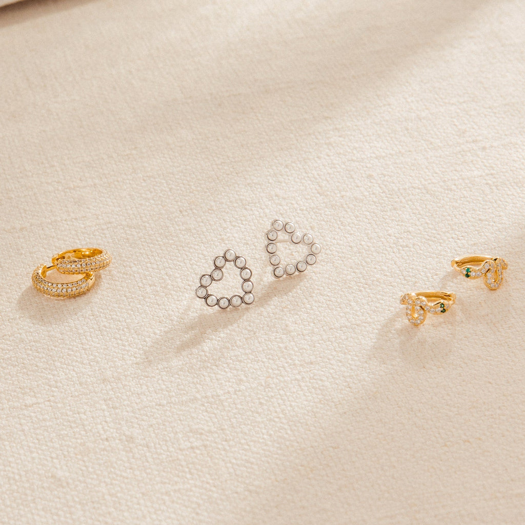 Pearl Heart Studs