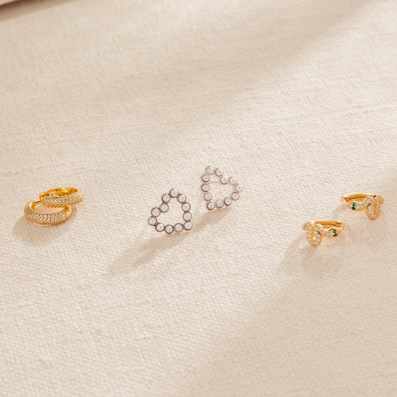 Pearl Heart Studs