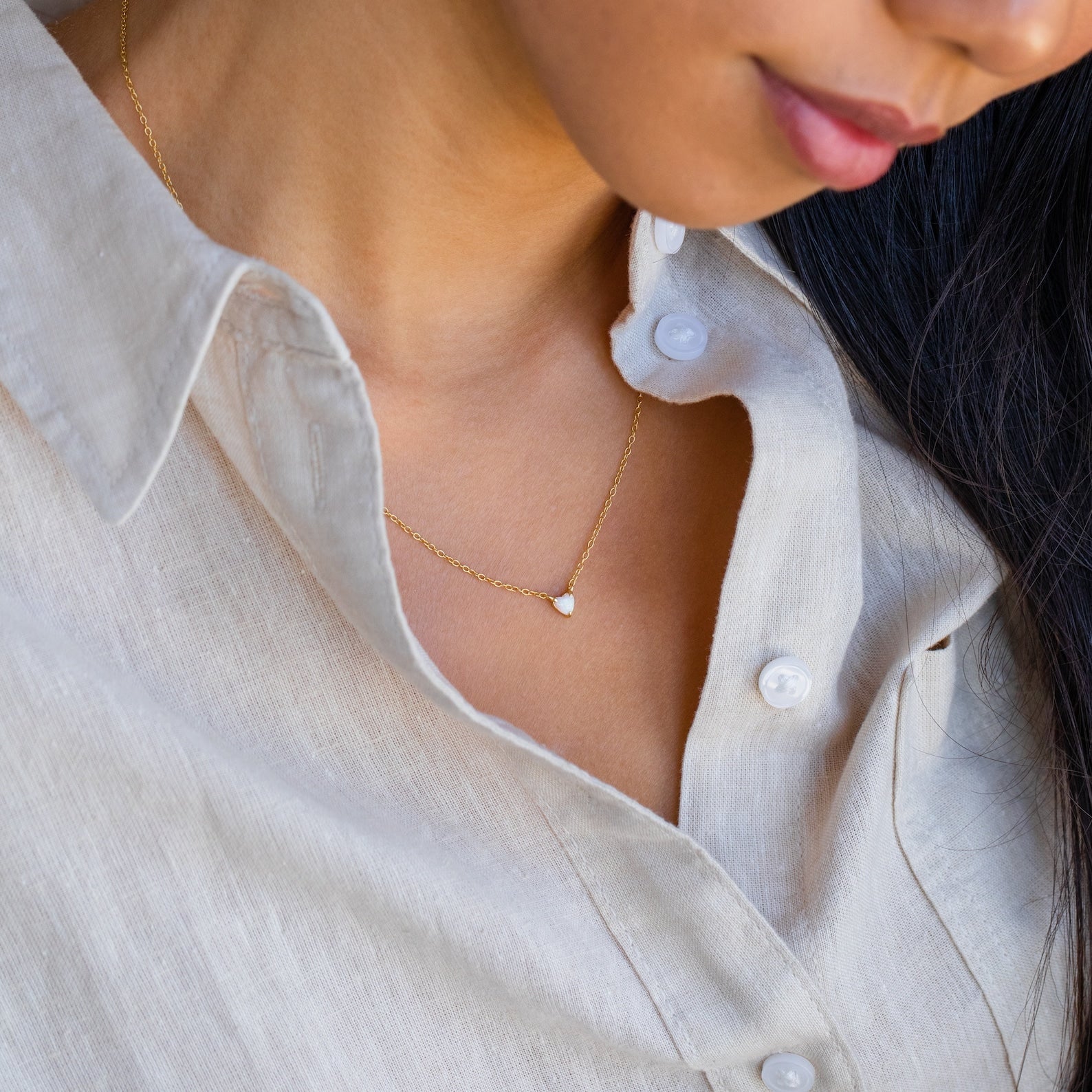 Madeline Opal Heart Necklace