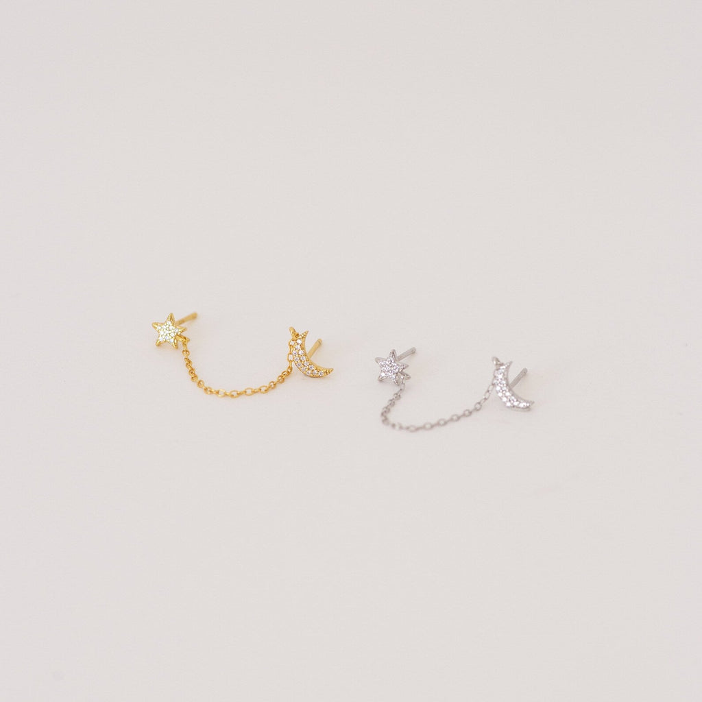 Luna Moon & Star Chain Earrings