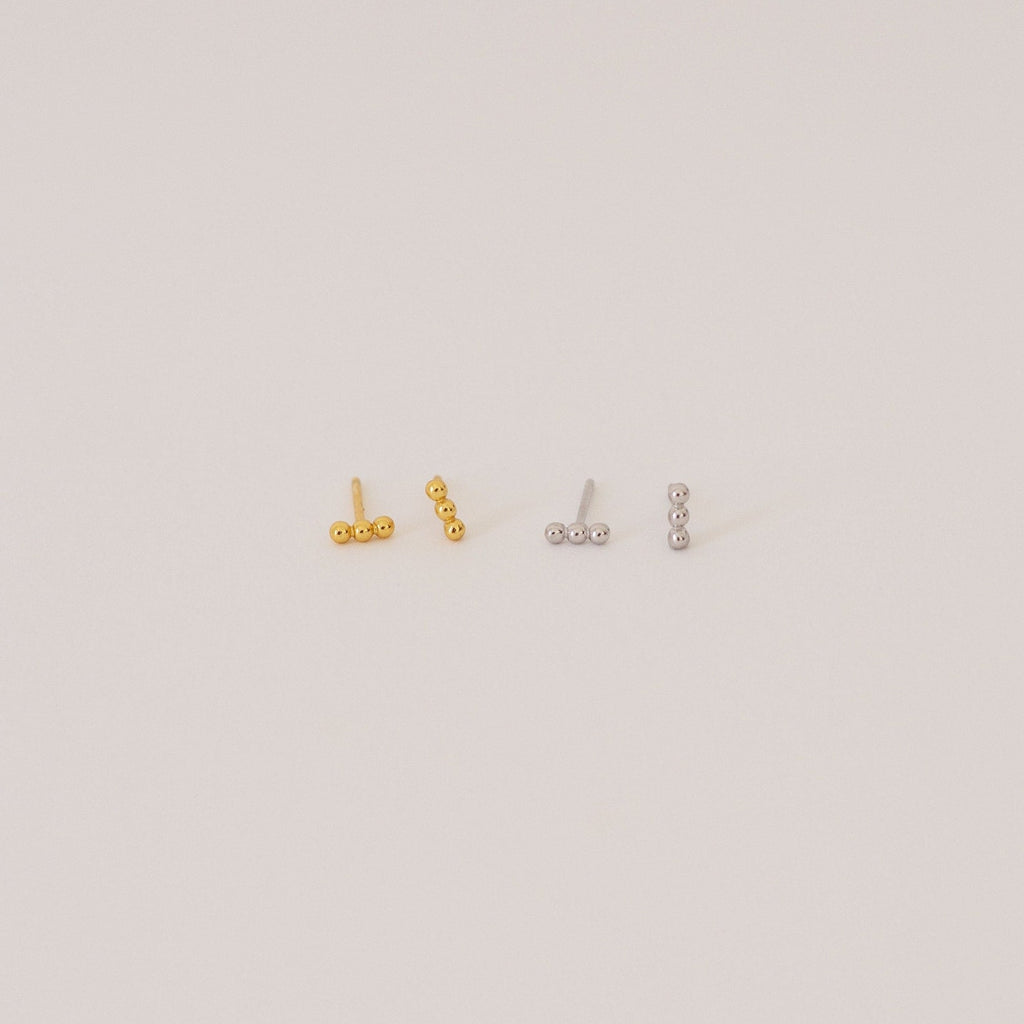 Trio Beaded Bar Studs