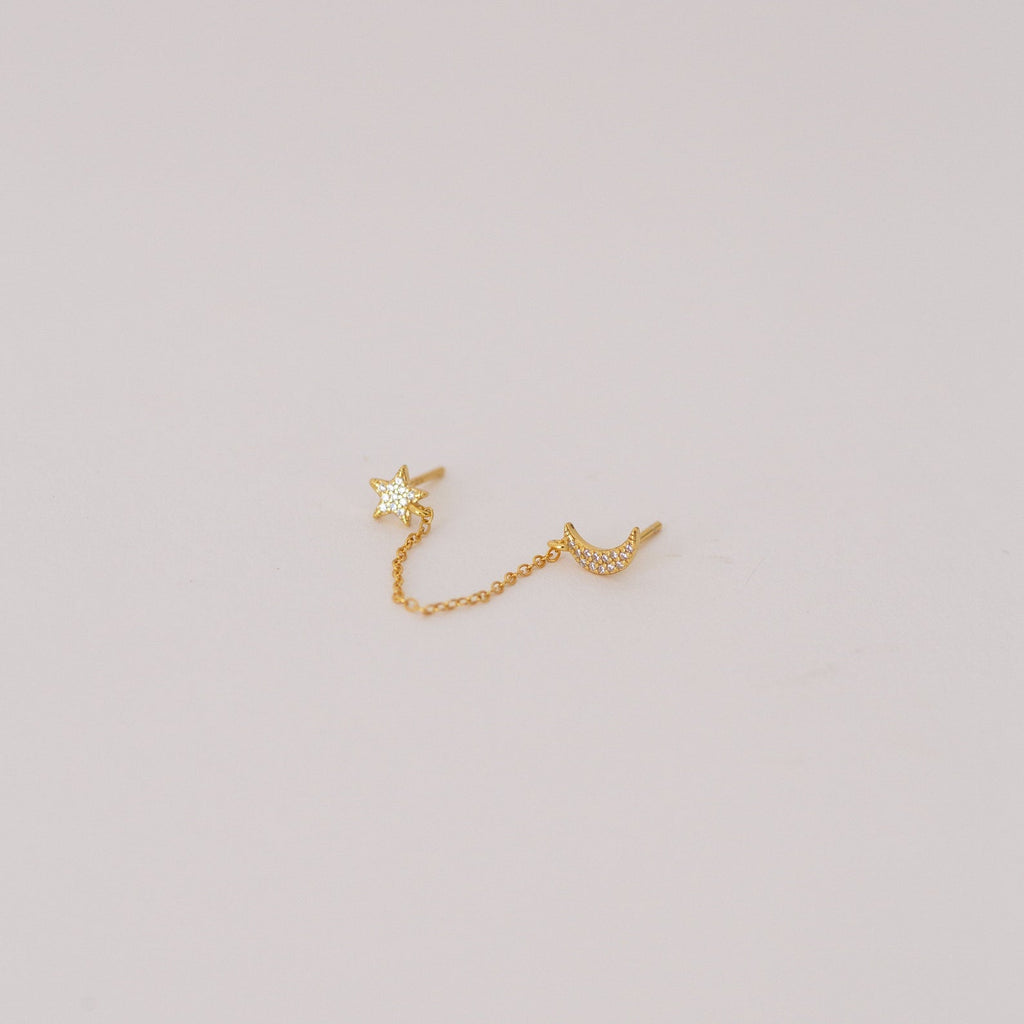 Luna Moon & Star Chain Earrings