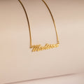 Natural Name Necklace in Box Chain
