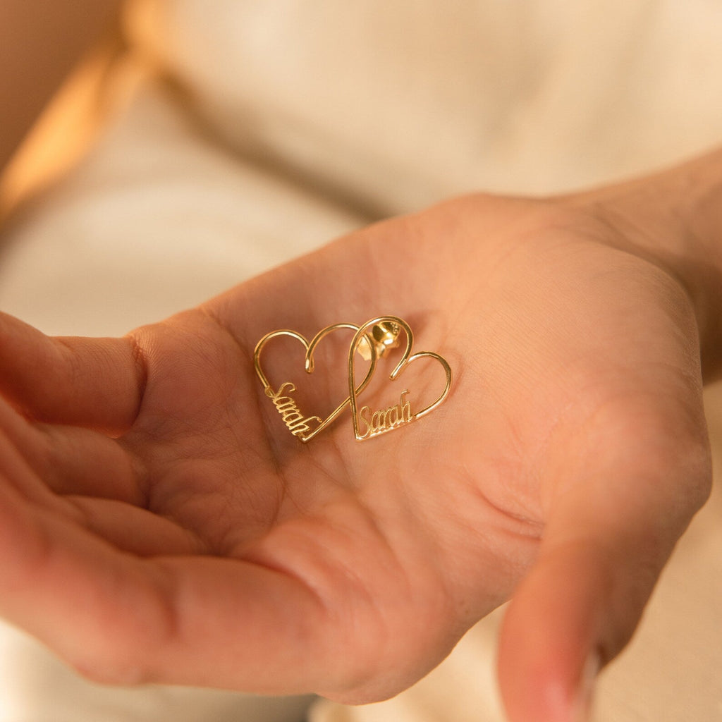 London Heart Name Earrings