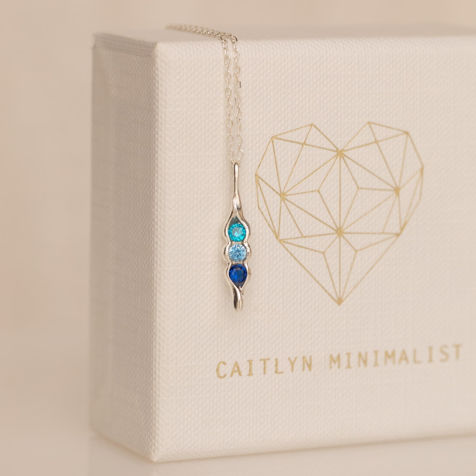Vertical Pod Birthstone Necklace