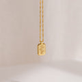 Ribbed Birth Flower Tag Necklace
