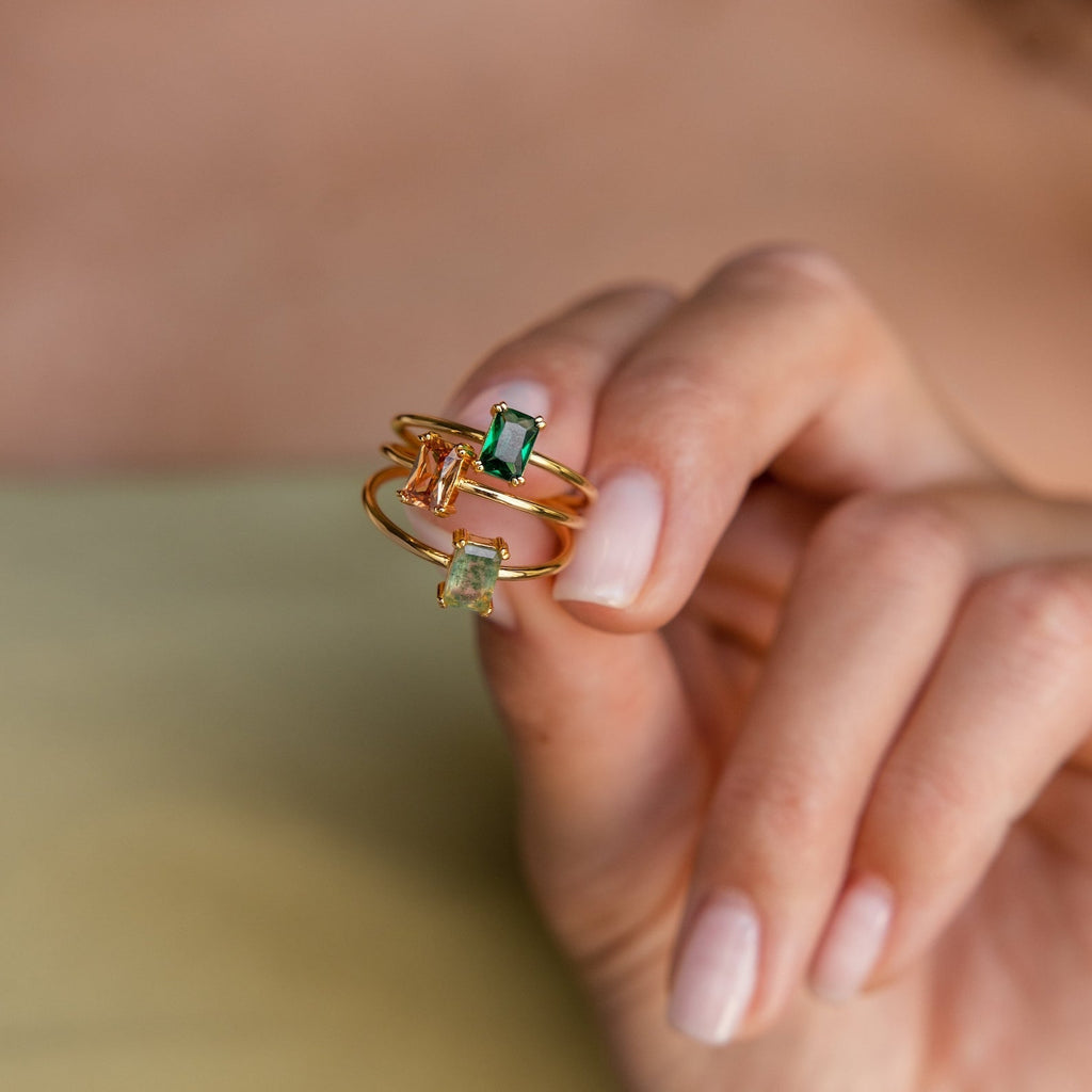 Emerald Cut Solitaire Rings