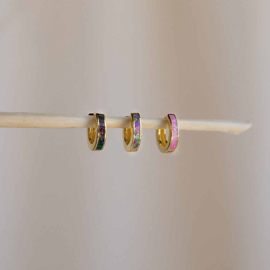 Lavender Opal Inlay Huggies