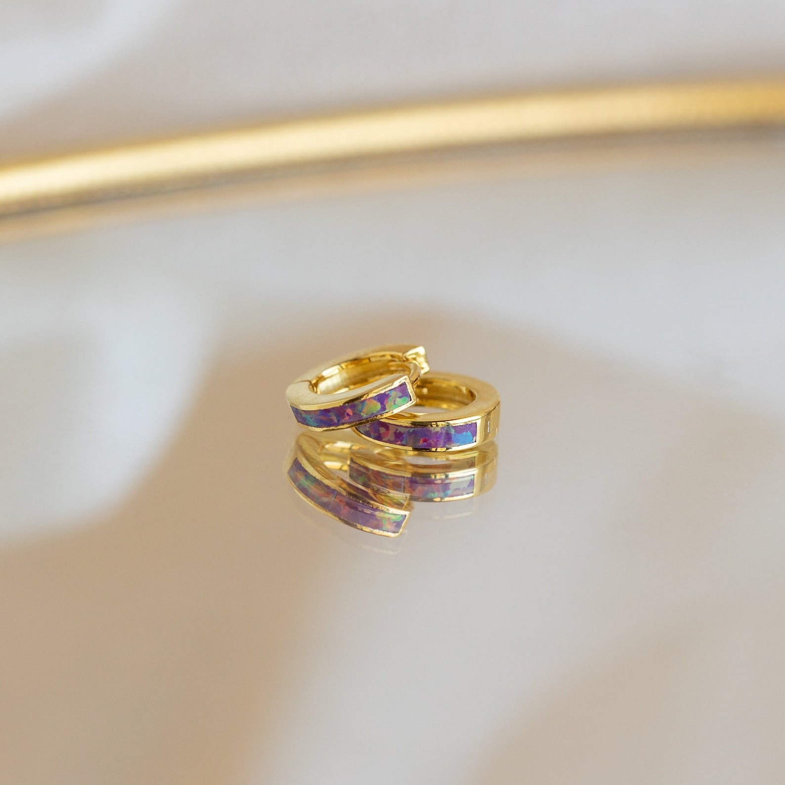 Lavender Opal Inlay Huggies