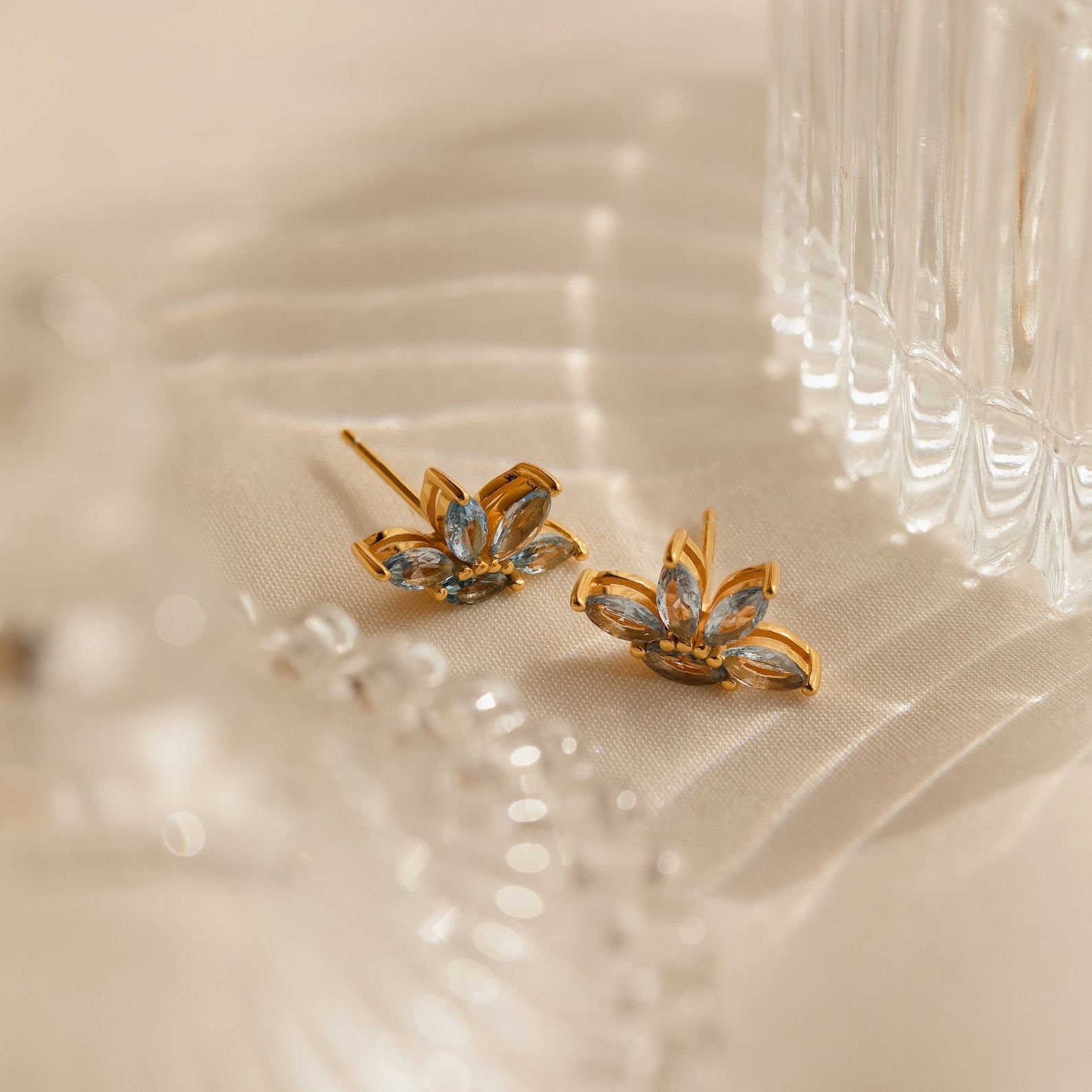 Aquamarine Marquise Studs