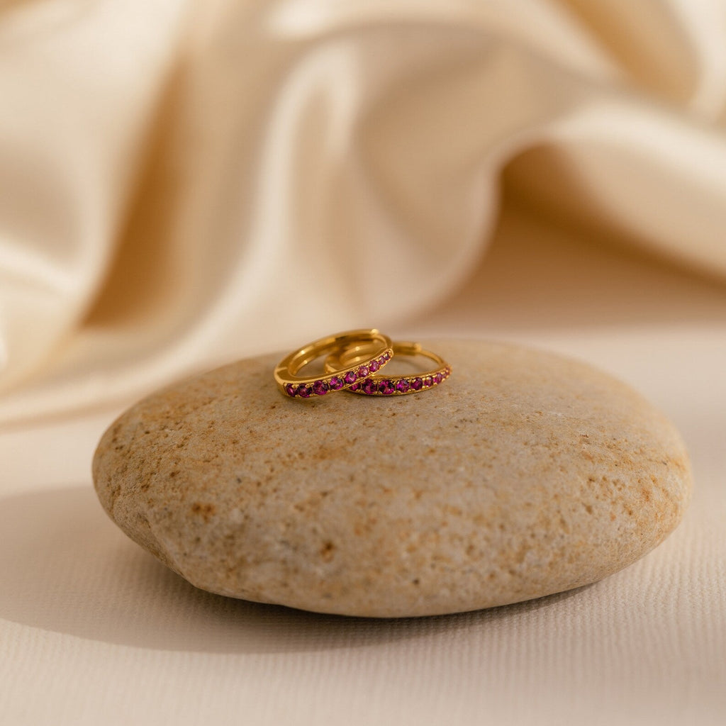 Vera Pave Birthstone Huggies