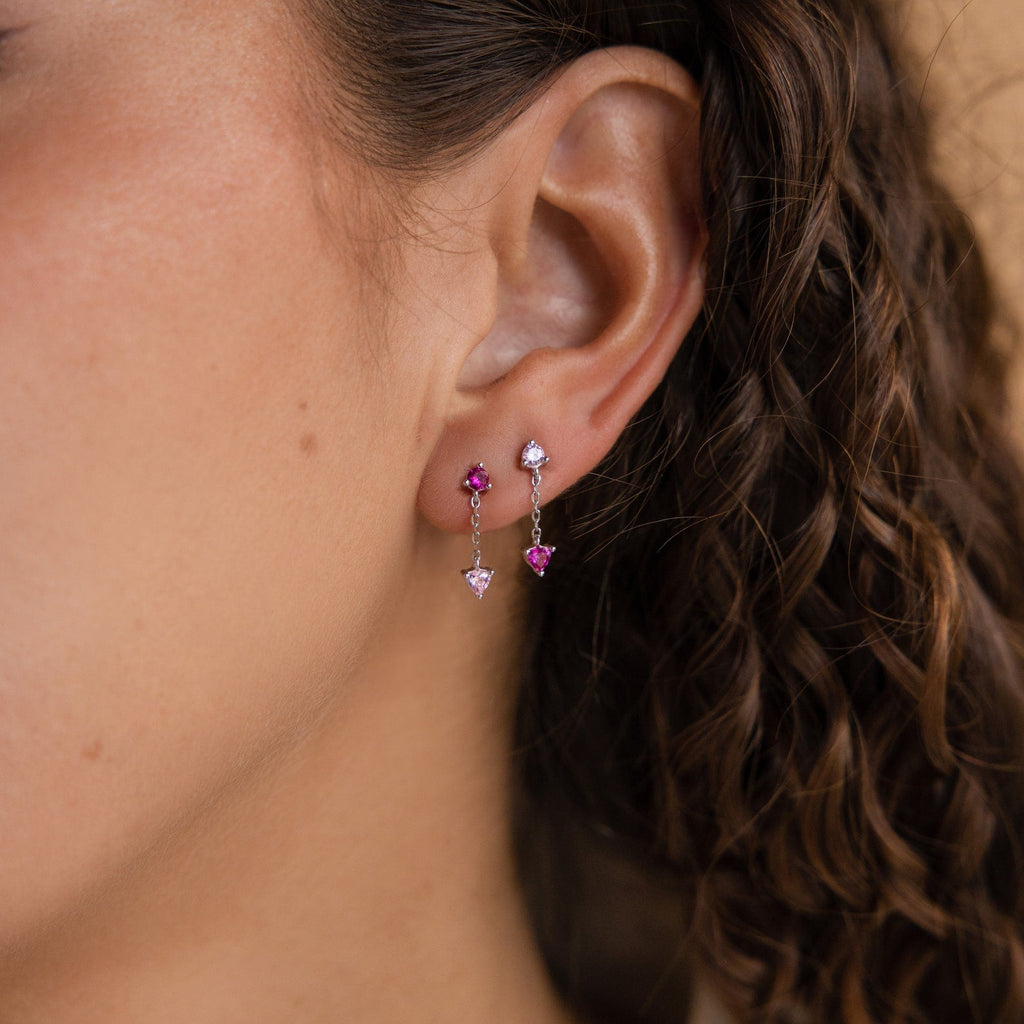 Mixed Pink Drop Earrings