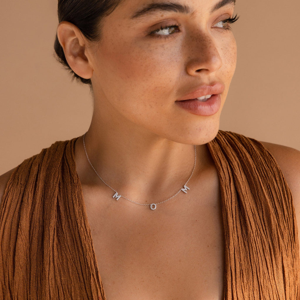 Pave Mom Necklace