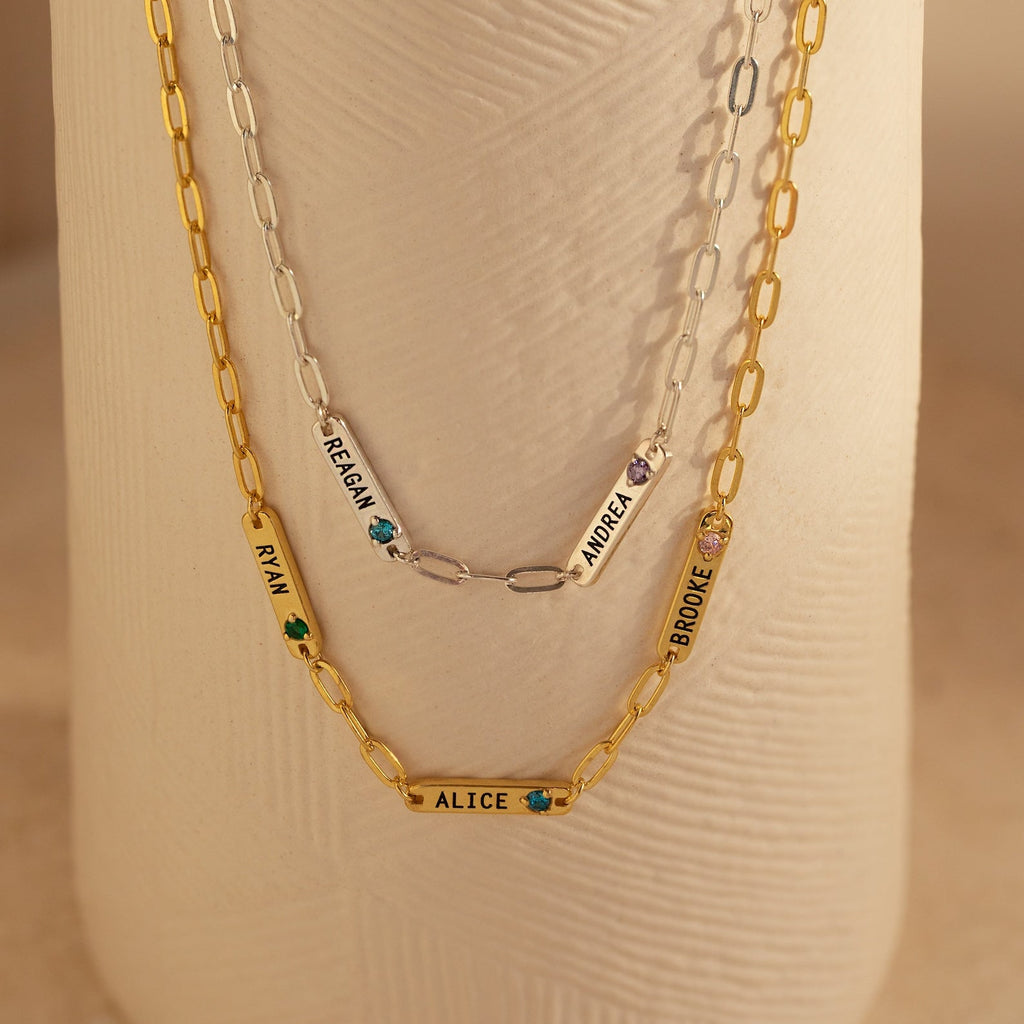 Mini Name Birthstone Necklace