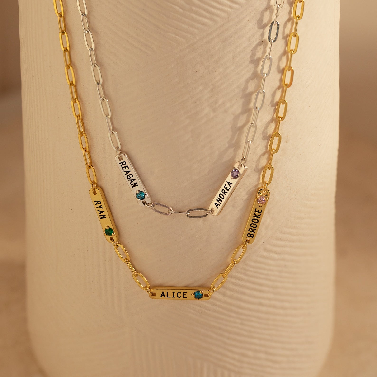 Mini Name Birthstone Necklace