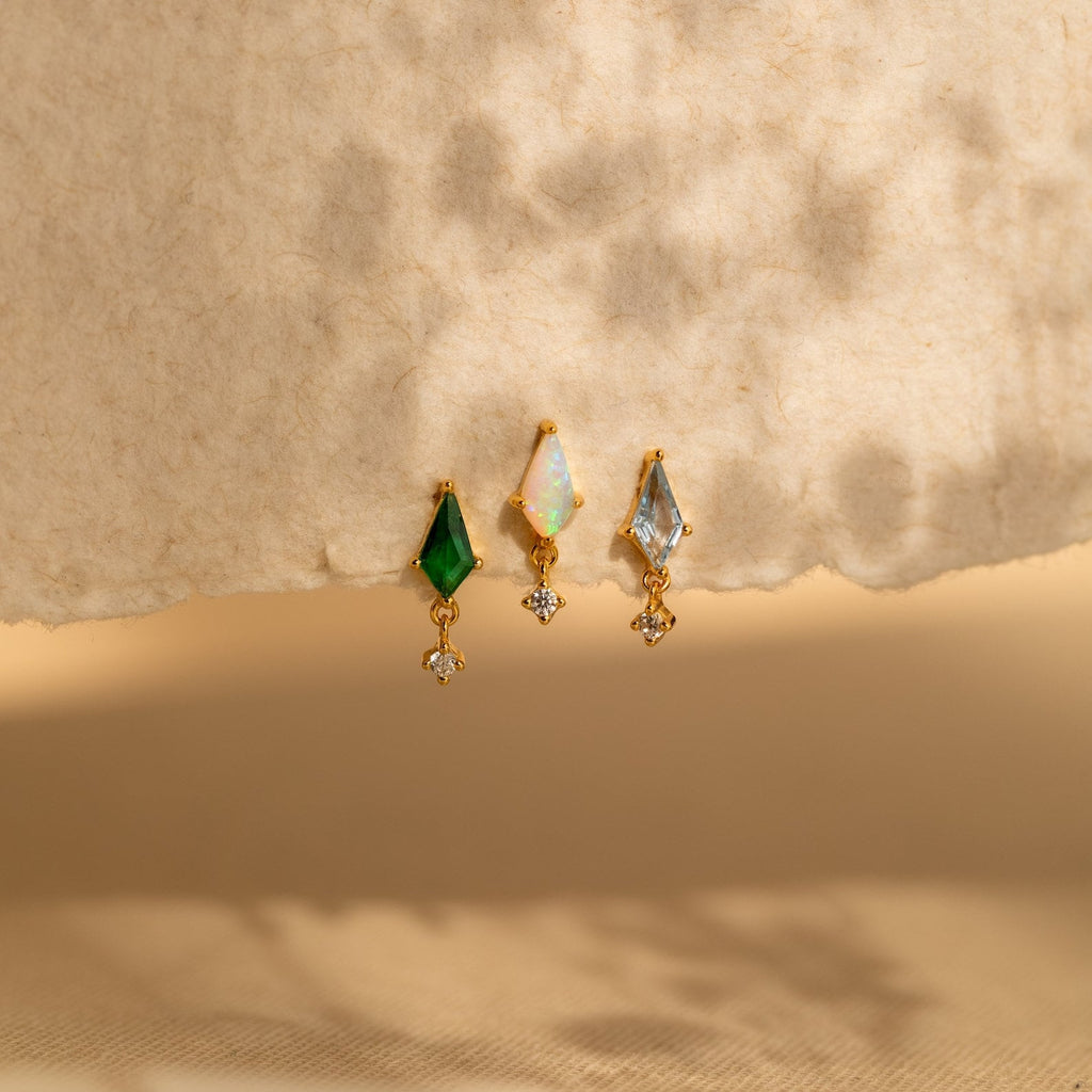 Emerald Kite Drop Earrings