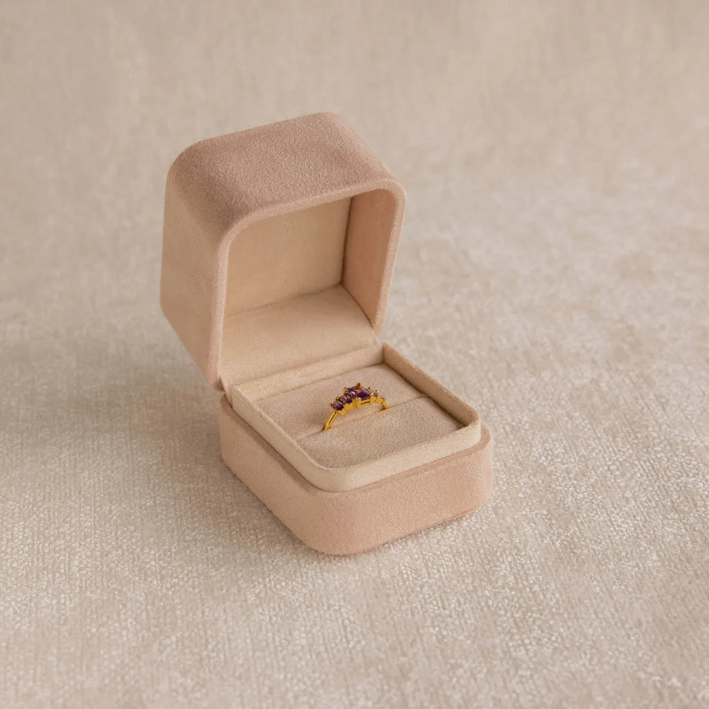 Pink Suede Ring Box