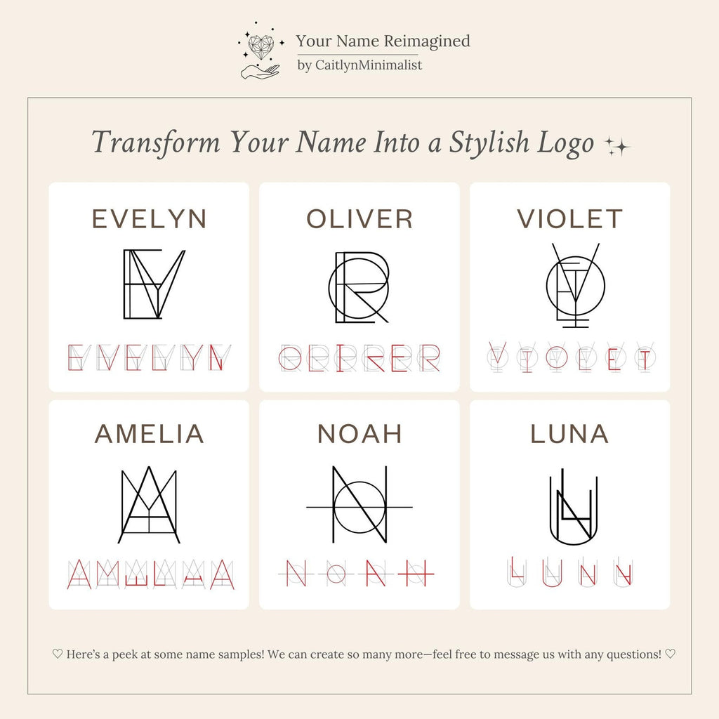 Modern Name Monogram Necklace