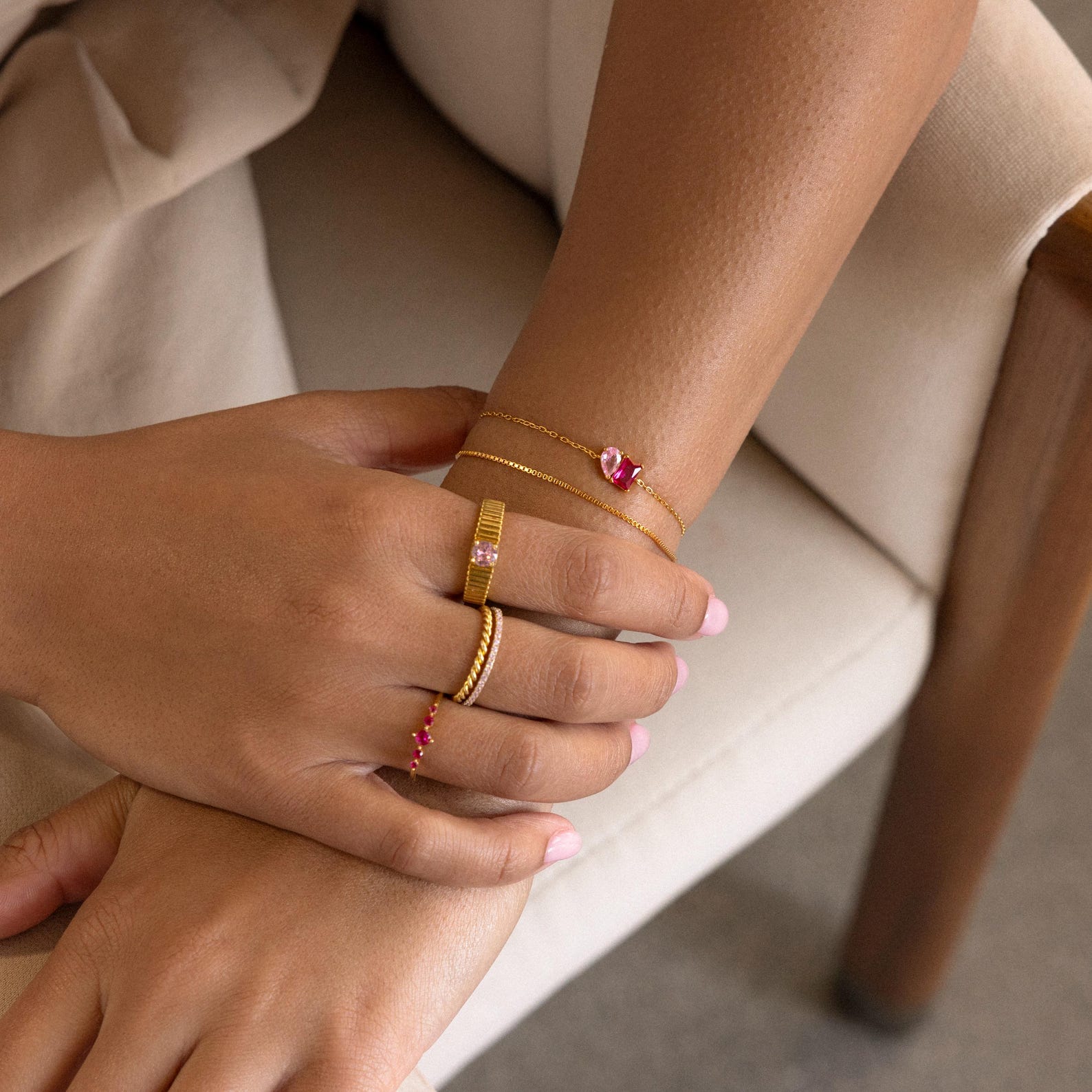Toi et Moi Birthstone Bracelet