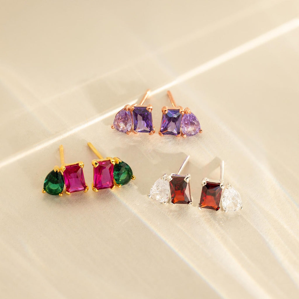 Toi et Moi Birthstone Earrings