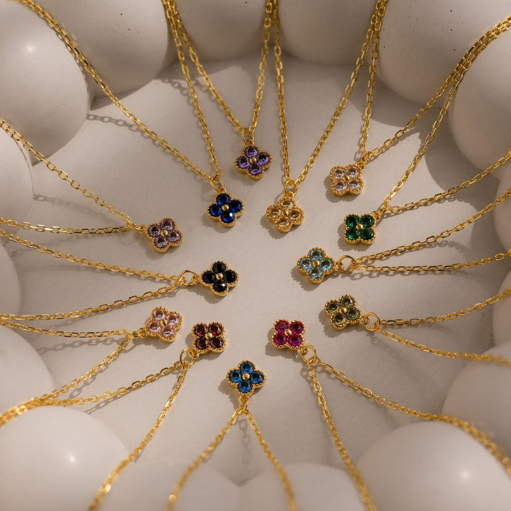 Clover Birthstone Necklace