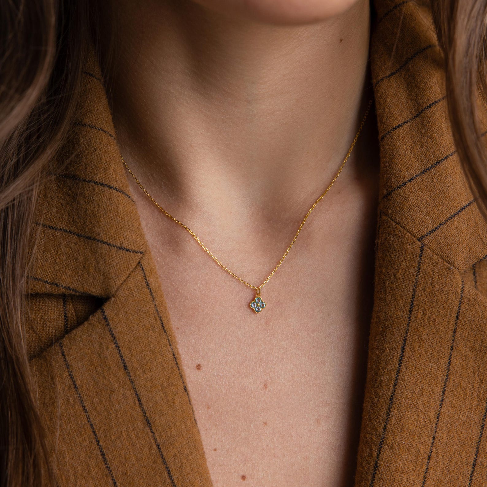 Clover Birthstone Necklace