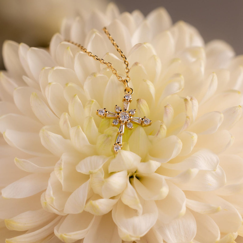 Vintage Diamond Cross Necklace