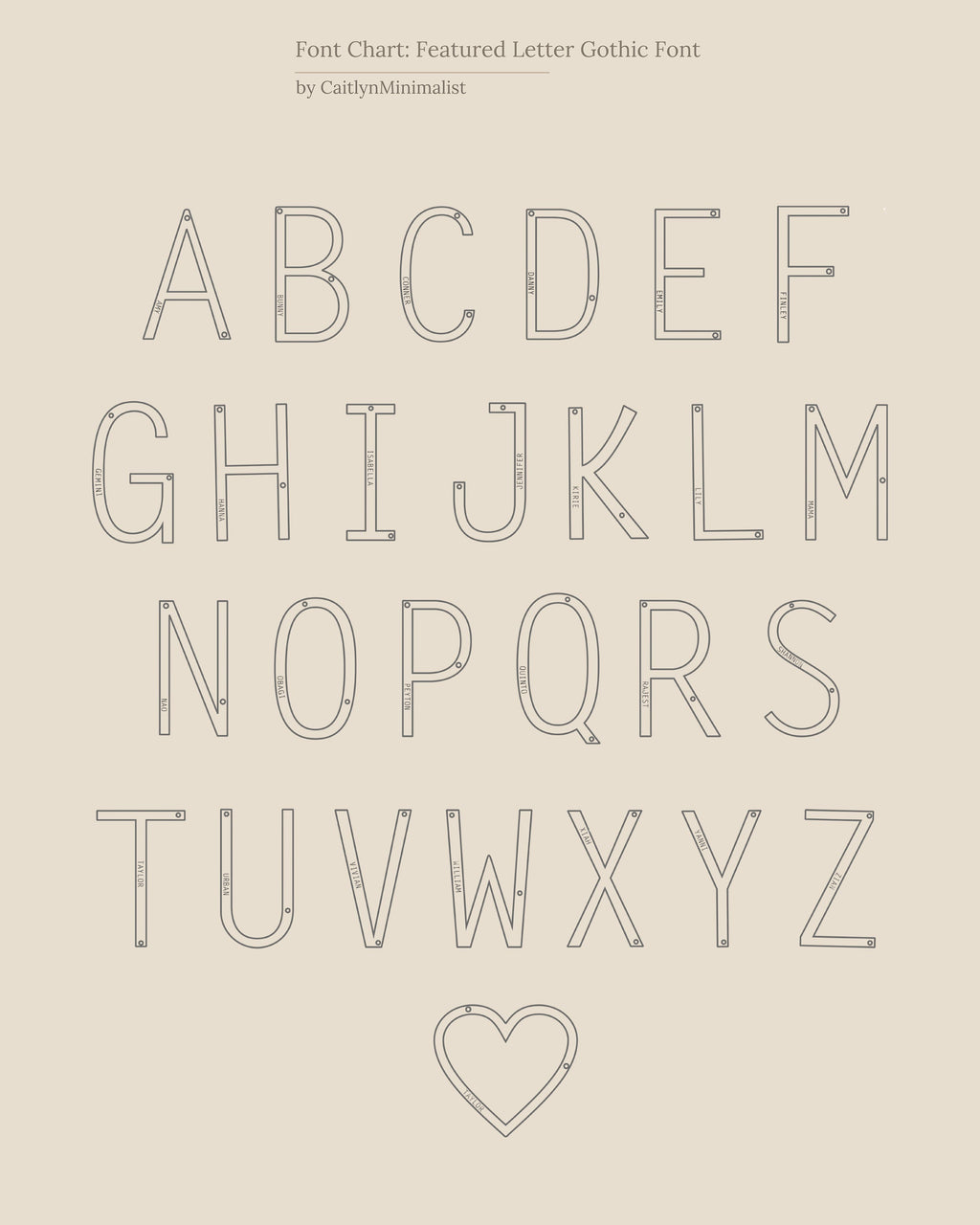 Large Sideways Initial Necklace