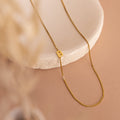 Sideways Initial Necklace in Box Chain