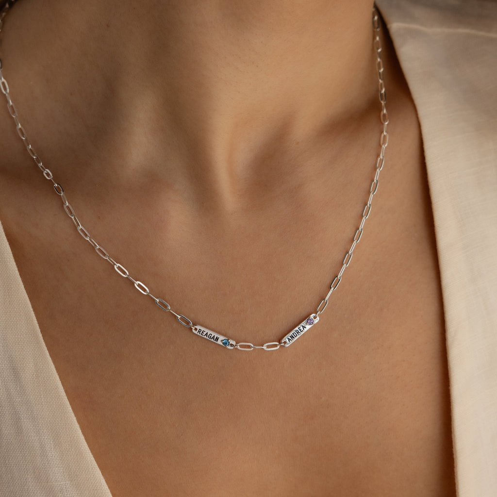 Mini Name Birthstone Necklace