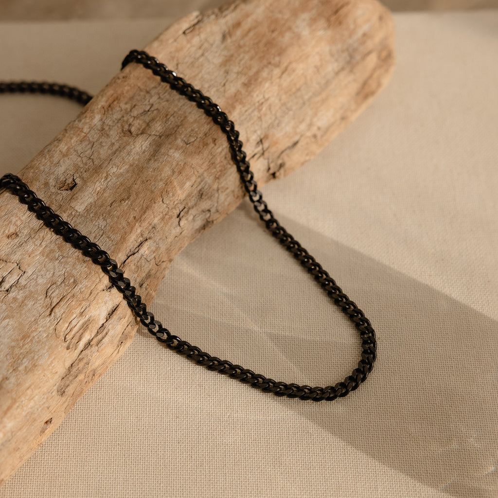 Men's Black Curb Chain