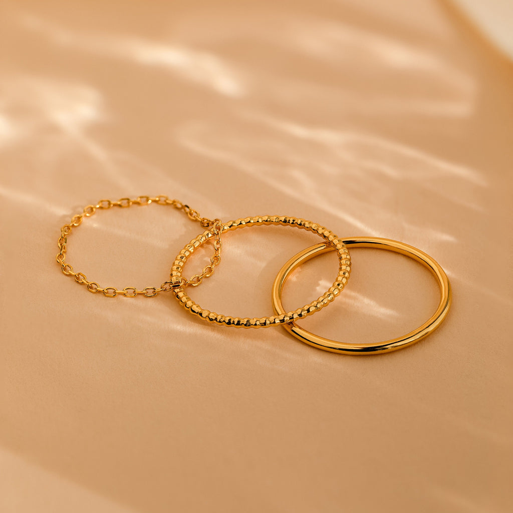 Textured Stacking Ring Set