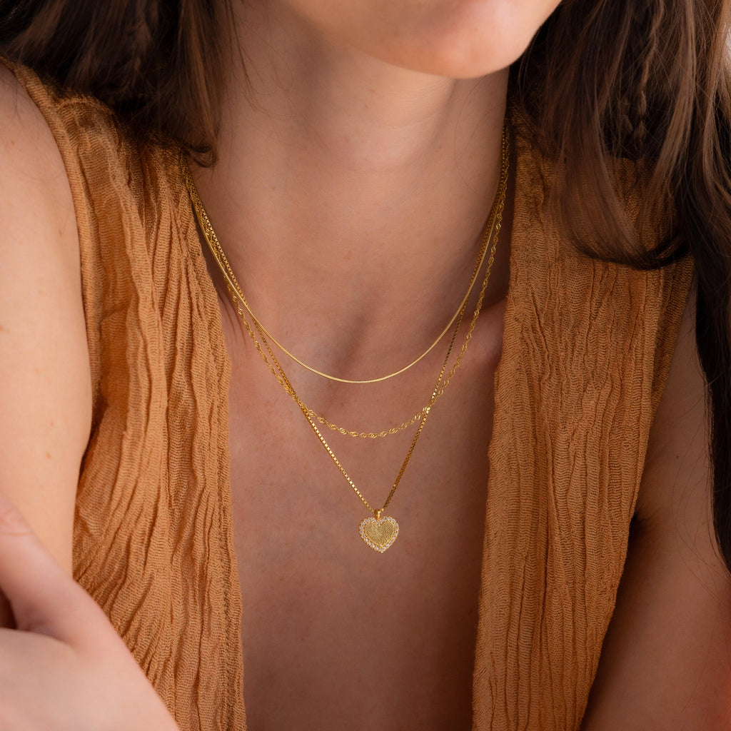 Pave Fingerprint Heart Necklace