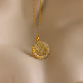 Pave Fingerprint Coin Necklace