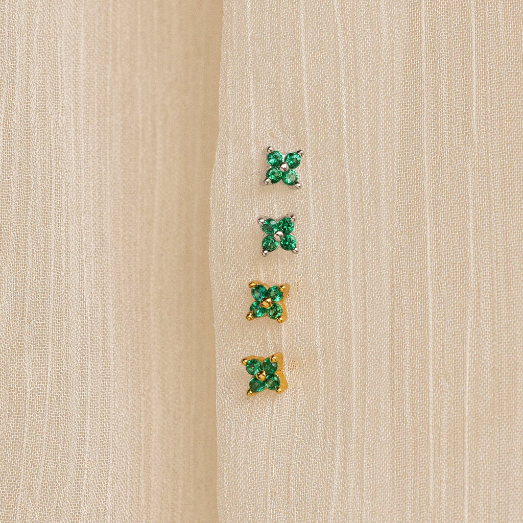 Emerald Ivy Flower Studs