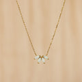 White Opal Marquise Necklace