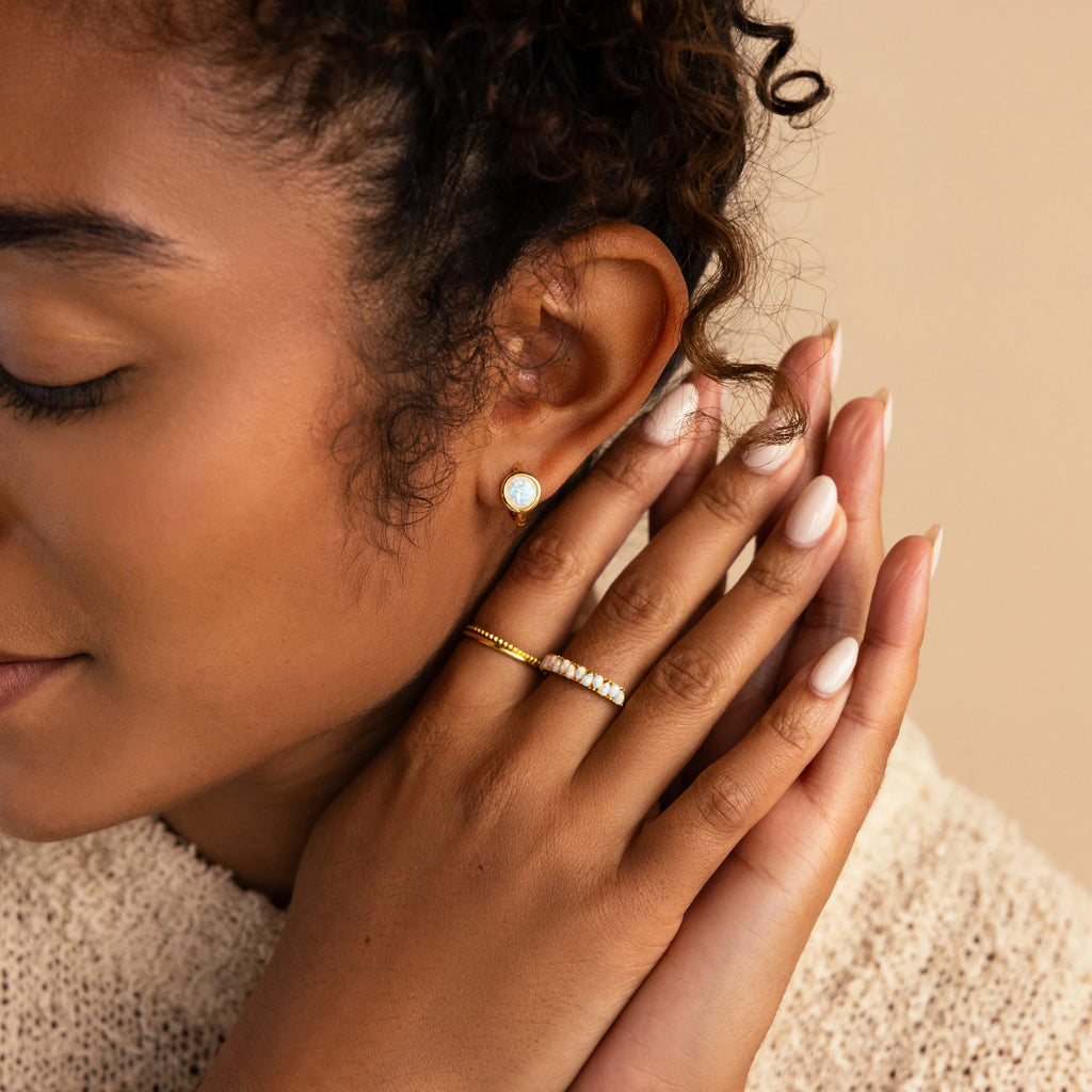 Opal Signet Huggies
