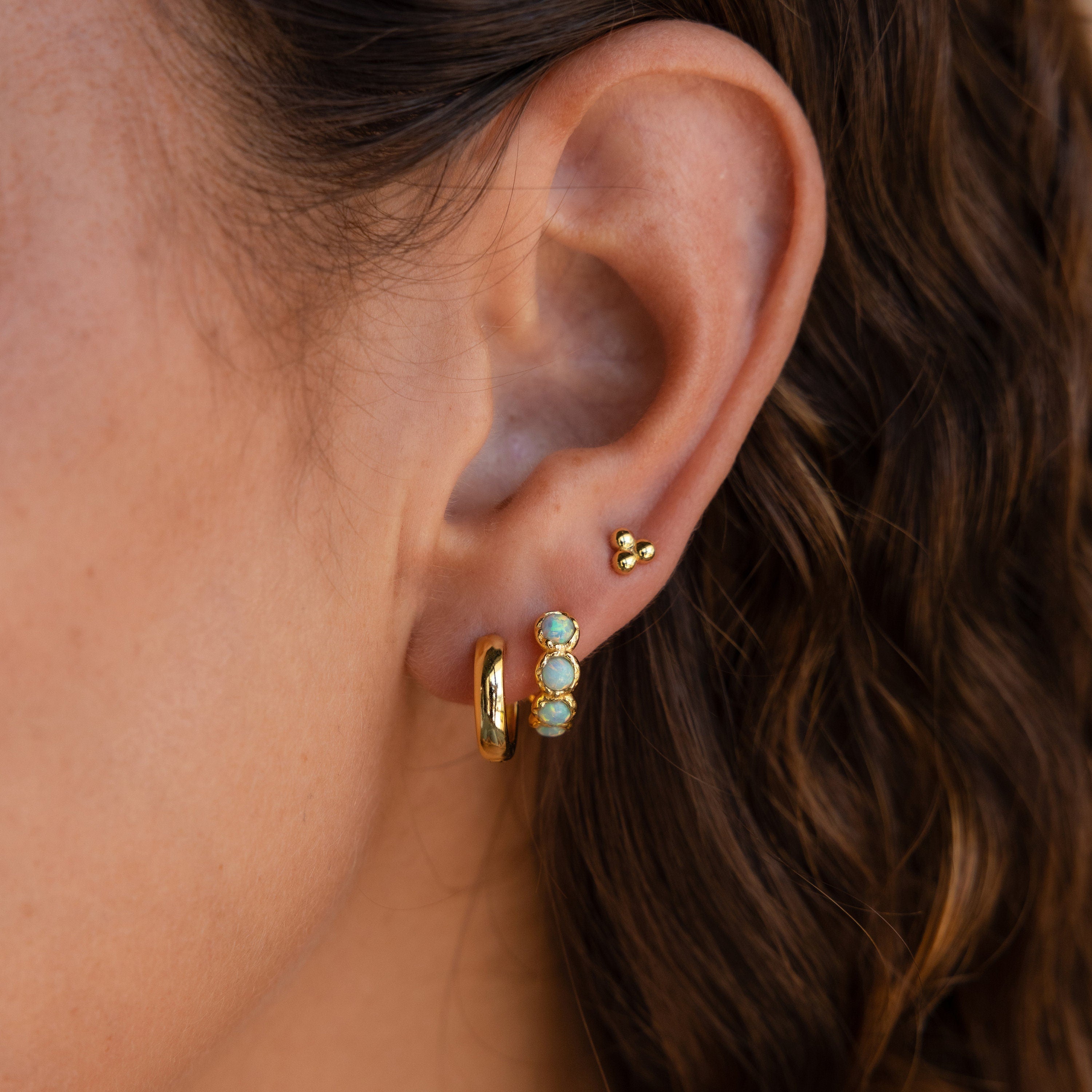 Opal Bezel Huggies