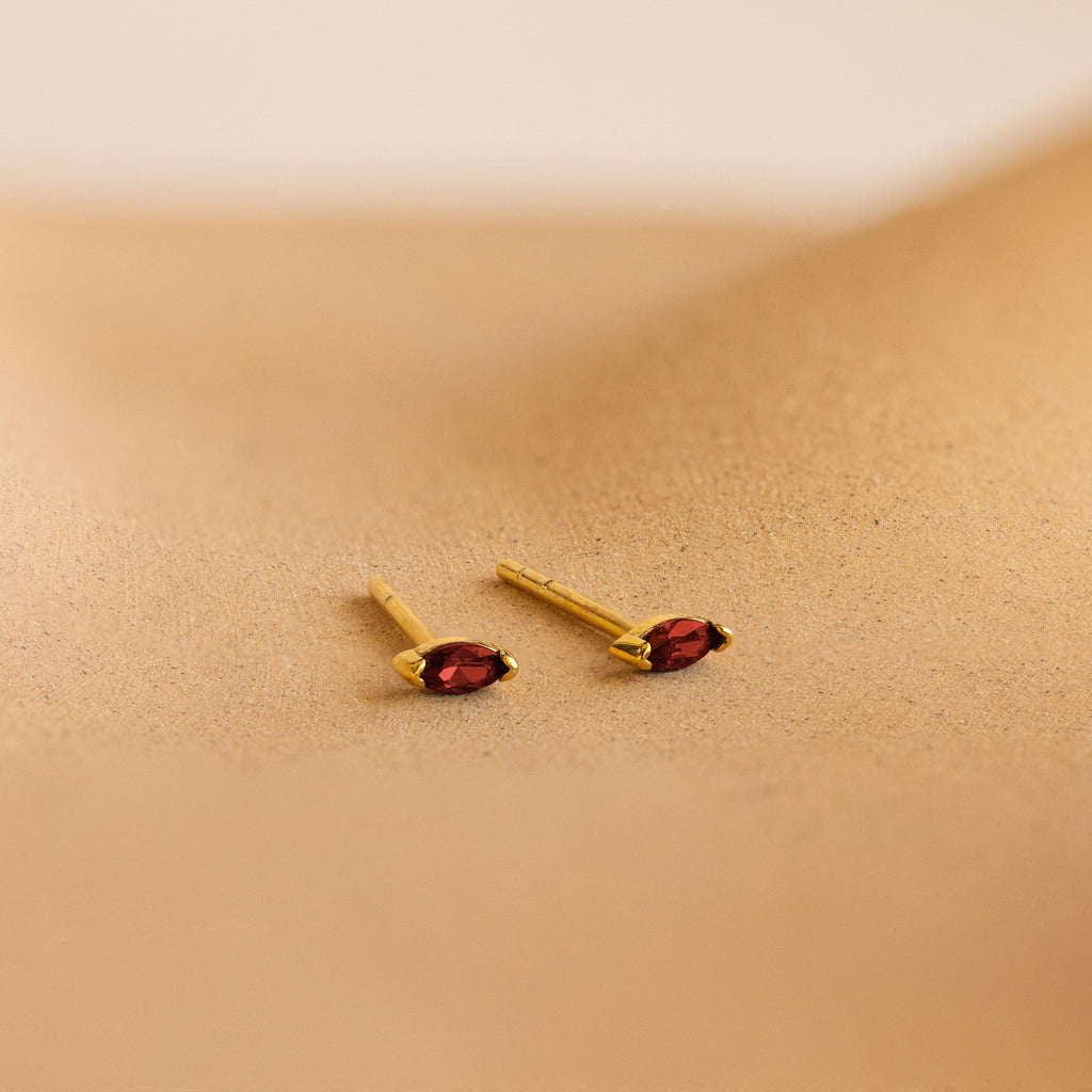 Marquise Birthstone Studs