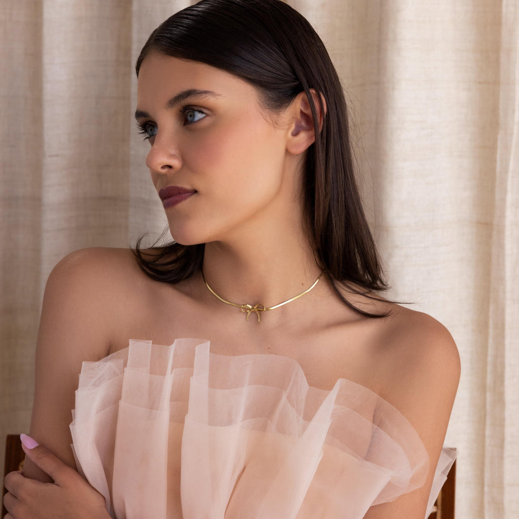 Herringbone Bow Necklace