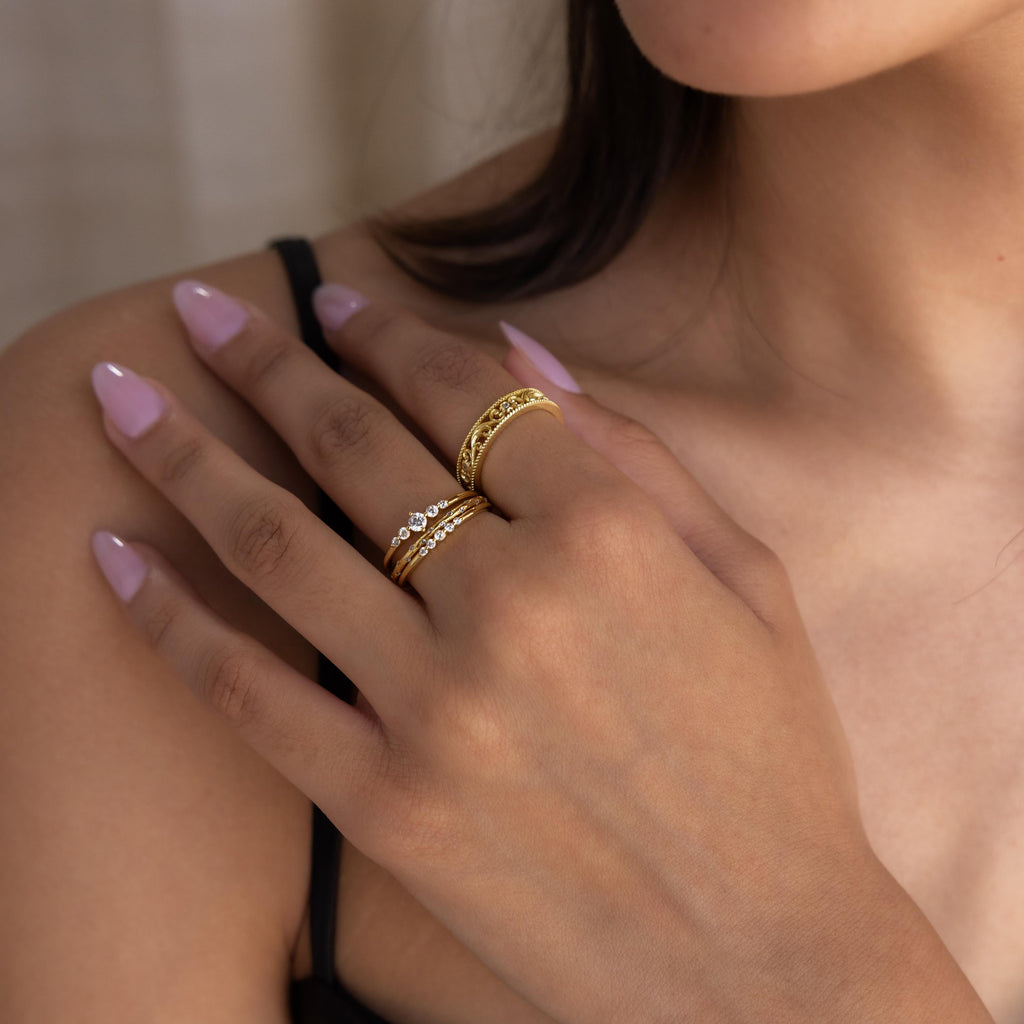 Trio Diamond Stacking Ring Set