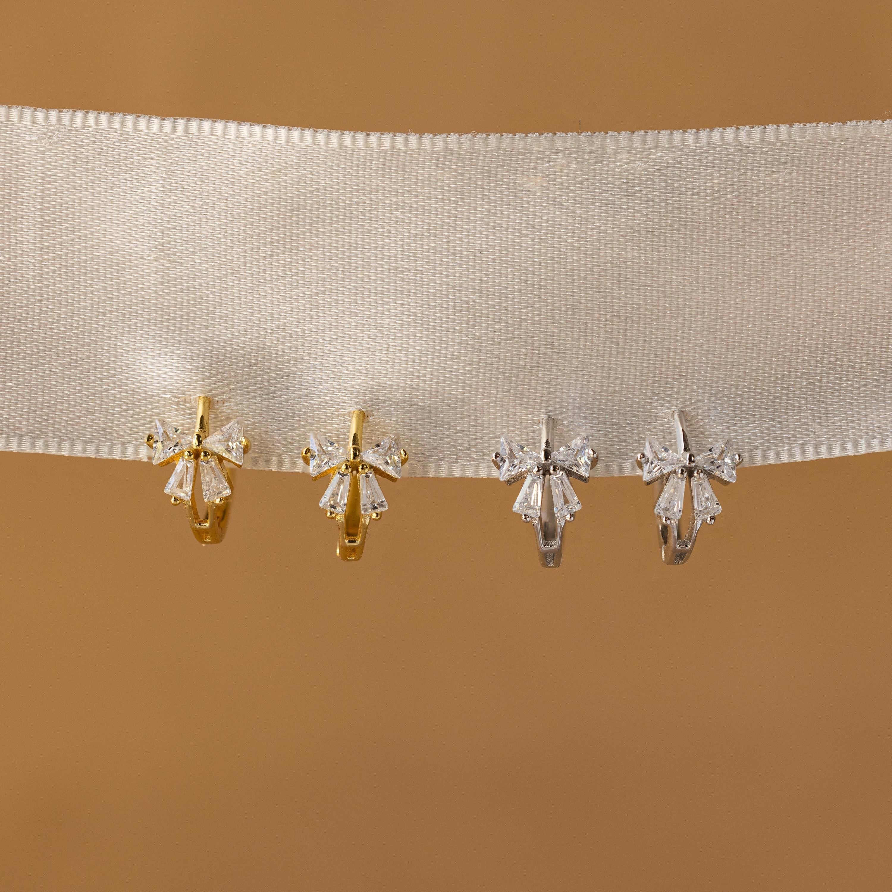 Diamond Ribbon Bow Huggies
