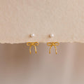 Pearl & Bow Ear Jackets