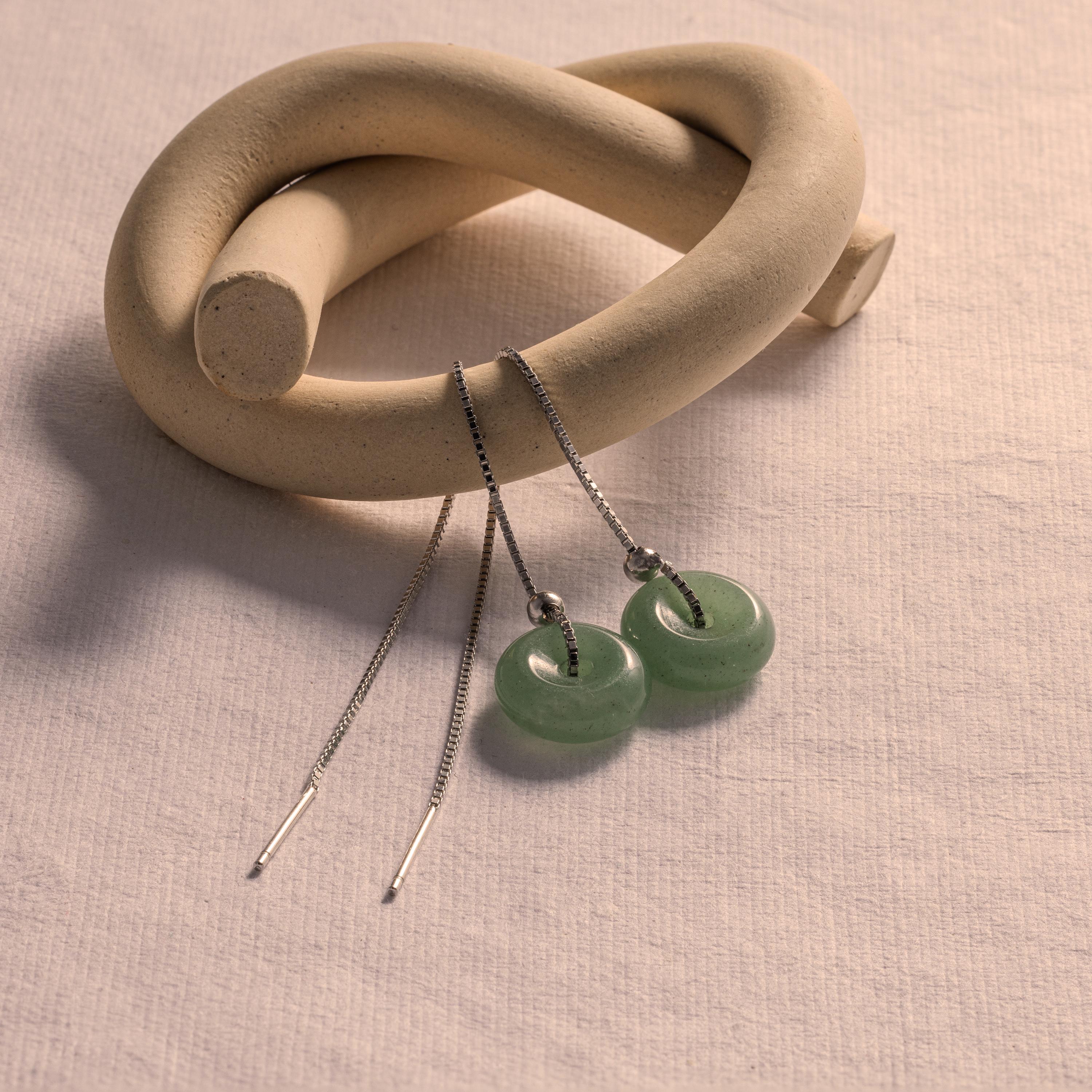 Jade Threader Earrings