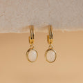 Moonstone Drop Hoops