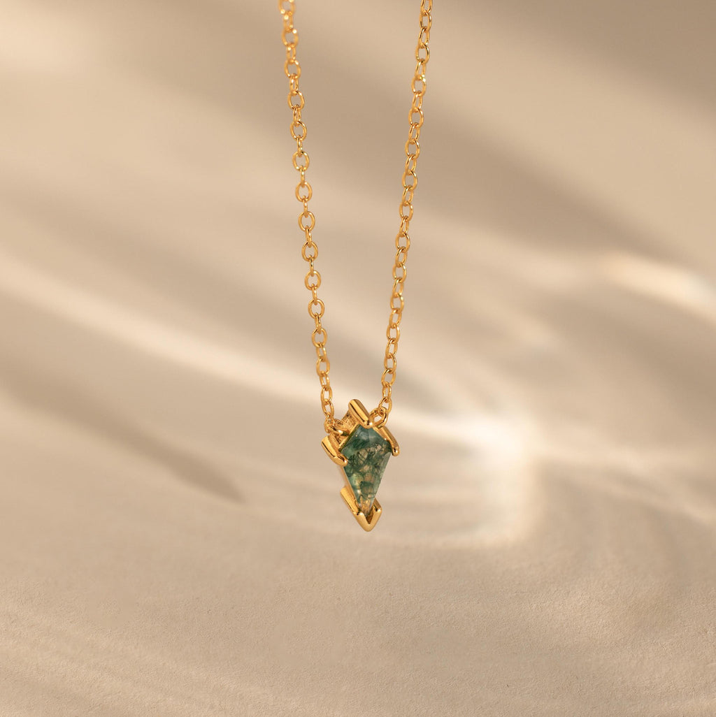 Agate Art Deco Pendant Necklace