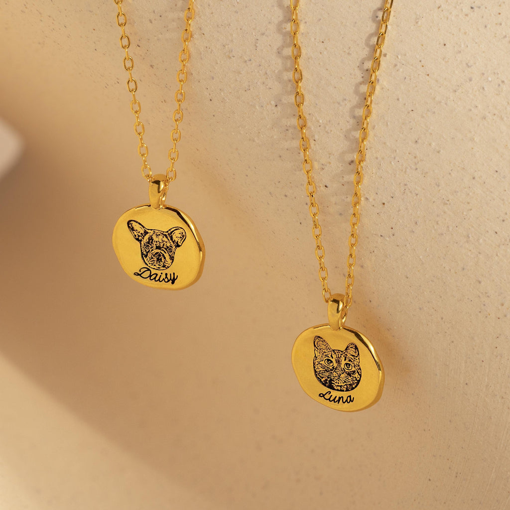 Pet Portrait Coin Necklace